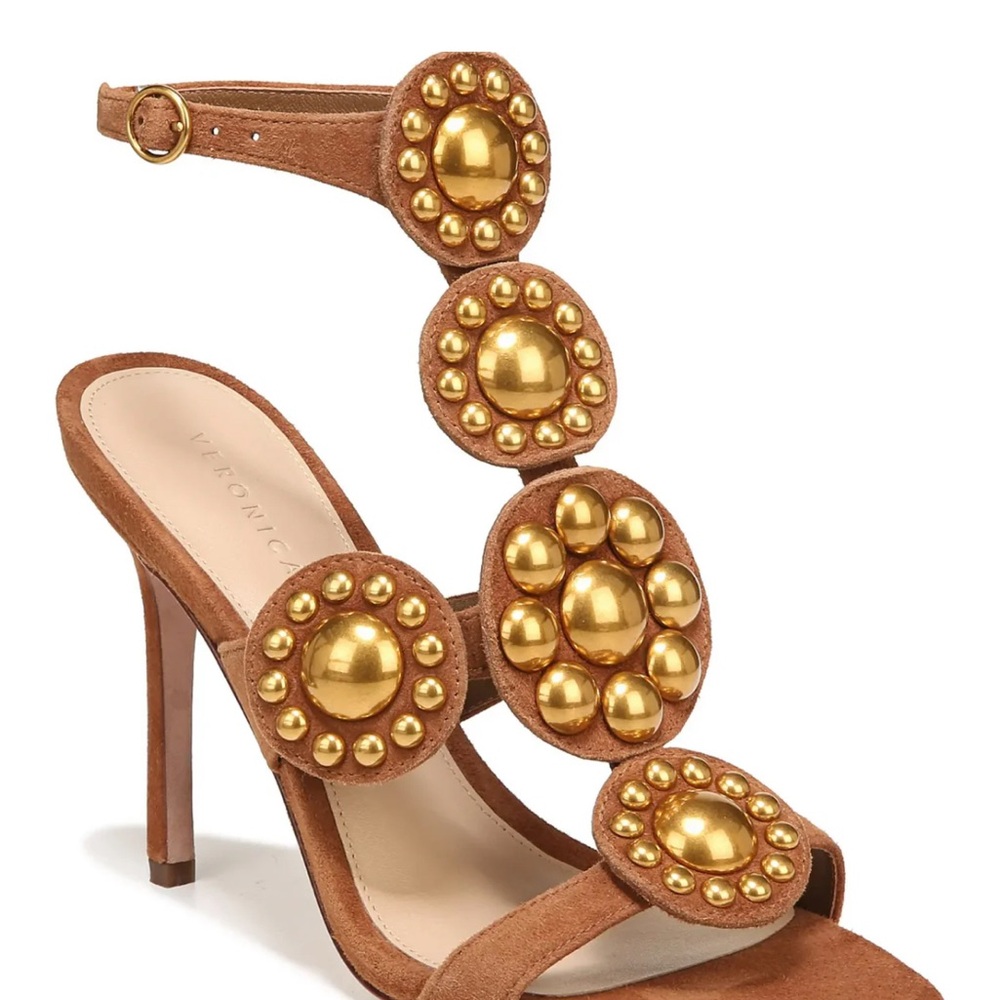 Veronica Beard Brown and Gold Women's Heels